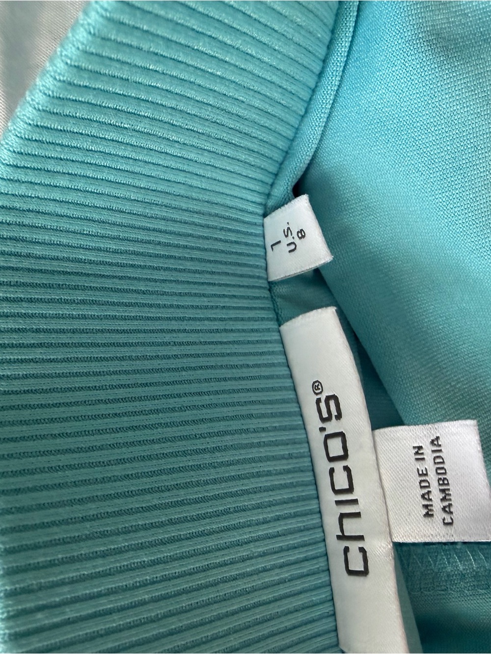 Chico's Aqua Pleated Hem Mini Skirt - Picture 4 of 7